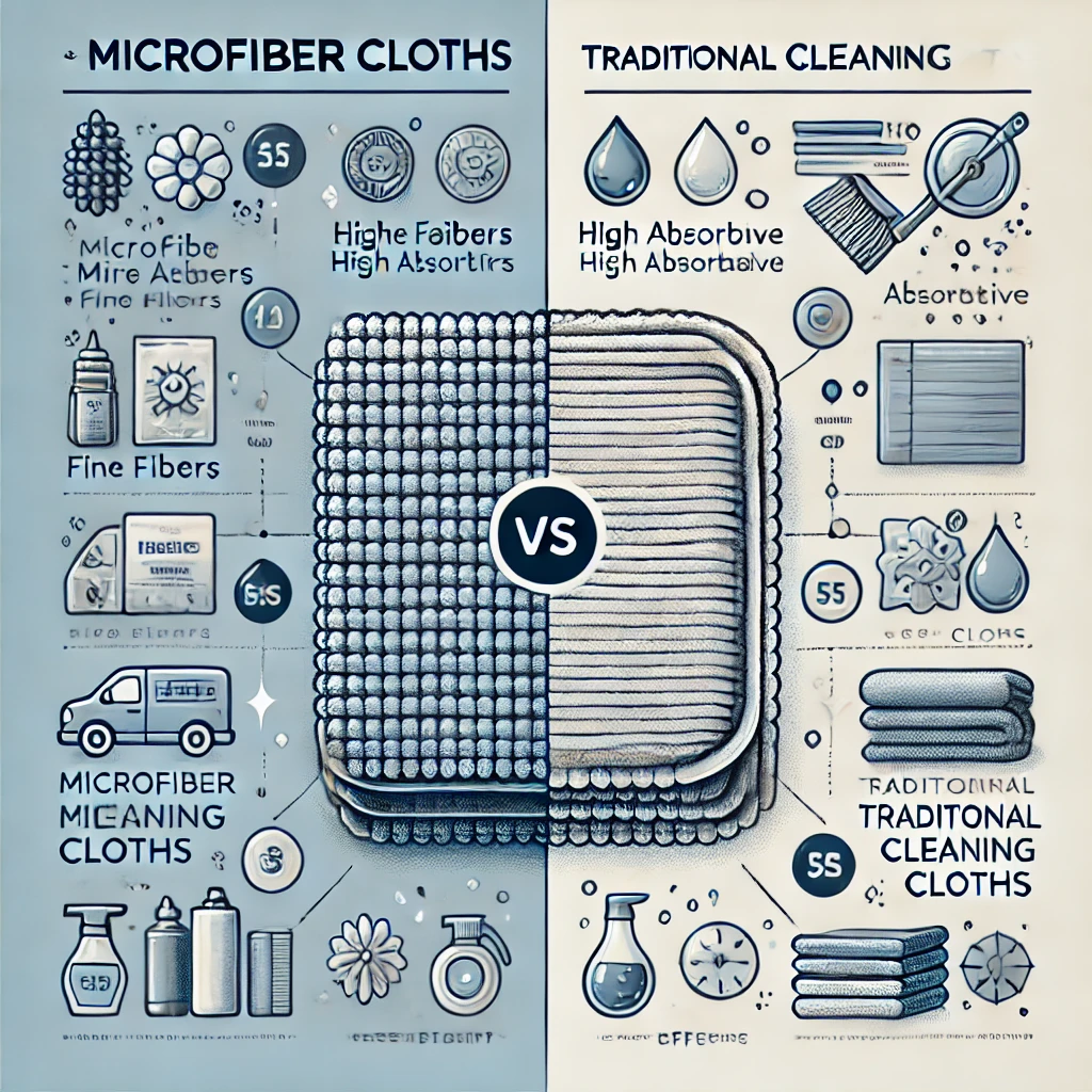 Vergleich von Mikrofasertüchern und herkömmlichen Reinigungstüchern